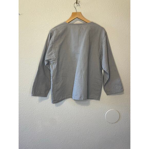 Eileen Fisher Light Gray 100% Cotton Minimalist Boxy Lightweight Cardigan Small - Picture 4 of 10